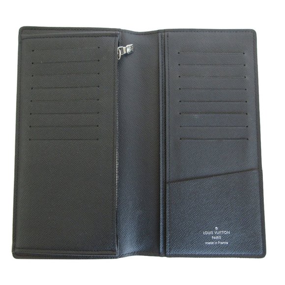 Louis Vuitton LOUIS VUITTON Bi-fold long wallet Taiga Portefeuille Brazza Bla... - Picture 3 of 5